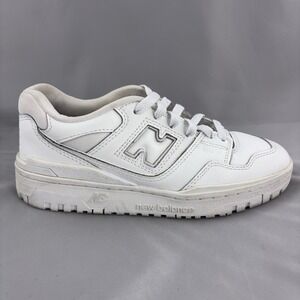 New Balance 550 Boys Size 5 White Leather Low Top Sneakers GSB550WW